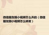 微信朋友圈小视频怎么弄的（微信朋友圈小视频怎么转发）