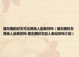 朋友圈的好友可见其他人能看到吗（朋友圈好友其他人能看到吗 朋友圈好友别人看得到吗介绍）