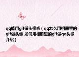 qq能用gif做头像吗（qq怎么用相册里的gif做头像 如何用相册里的gif做qq头像介绍）