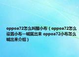 oppoa72怎么叫醒小布（oppoa72怎么设置小布一喊就出来 oppoa72小布怎么喊出来介绍）