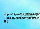 oppo r17pro怎么设置抬头亮屏（oppor17pro怎么设置抬手亮屏）