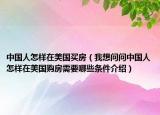 中国人怎样在美国买房（我想问问中国人怎样在美国购房需要哪些条件介绍）