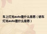 车上灯光auto是什么意思（轿车灯光auto是什么意思）
