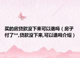 买的房贷款没下来可以退吗（房子付了**,贷款没下来,可以退吗介绍）