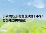 小米9怎么开启息屏预览（小米9怎么开启息屏预览）