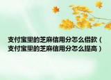支付宝里的芝麻信用分怎么借款（支付宝里的芝麻信用分怎么提高）