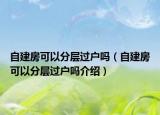自建房可以分层过户吗（自建房可以分层过户吗介绍）