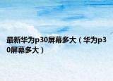 最新华为p30屏幕多大（华为p30屏幕多大）