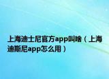 上海迪士尼官方app叫啥（上海迪斯尼app怎么用）