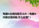 电脑ie出现问题怎么办（电脑ie内核出现问题,怎么处理?）