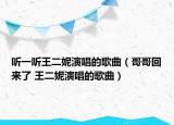 听一听王二妮演唱的歌曲（哥哥回来了 王二妮演唱的歌曲）