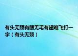 有头无颈有眼无毛有翅难飞打一字（有头无颈）