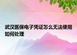 武汉医保电子凭证怎么无法使用如何处理