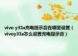 vivo y31s充电提示音在哪里设置（vivoy31s怎么设置充电提示音）