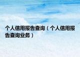个人信用报告查询（个人信用报告查询业务）