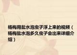 杨梅用盐水泡虫子浮上来的视频（杨梅盐水泡多久虫子会出来详细介绍）