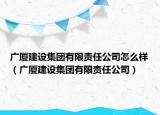 广厦建设集团有限责任公司怎么样（广厦建设集团有限责任公司）