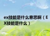 ex技能是什么意思啊（EX技能是什么）