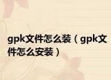 gpk文件怎么装（gpk文件怎么安装）