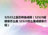 12123上面怎样查成绩（12123成绩单怎么查 12123怎么看成绩单介绍）