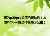 华为p20pro如何拍慢动作（华为P20pro慢动作视频怎么拍）
