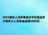 2022退休人均养老金水平究竟是多少有多少人养老金能领5000元