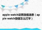 apple watch设置微信消息（apple watch微信怎么打字）