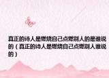 真正的诗人是燃烧自己点燃别人的是谁说的（真正的诗人是燃烧自己点燃别人谁说的）