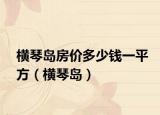 横琴岛房价多少钱一平方（横琴岛）