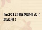 fm2012训练包是什么（怎么用）