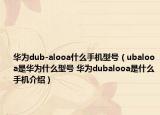 华为dub-alooa什么手机型号（ubalooa是华为什么型号 华为dubalooa是什么手机介绍）