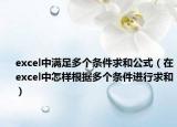 excel中满足多个条件求和公式（在excel中怎样根据多个条件进行求和）