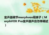变声器调节morphvox萌妹子（MorphVOX Pro变声器声音怎样调试）