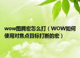 wow图腾宏怎么打（WOW如何使用对焦点目标打断的宏）