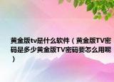 黄金版tv是什么软件（黄金版TV密码是多少黄金版TV密码要怎么用呢）