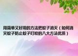 用简单又好用的方法把蚊子消灭（如何消灭蚊子防止蚊子叮咬的八大方法优质）