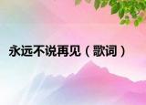 永远不说再见（歌词）