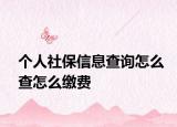个人社保信息查询怎么查怎么缴费