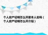 个人房产证明怎么开要本人去吗（个人房产证明怎么开介绍）