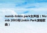 numb-linkin park女声版（Numb 2003年Linkin Park演唱歌曲）