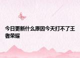 今日更新什么原因今天打不了王者荣耀