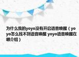 为什么我的yoyo没有开启语音唤醒（yoyo怎么找不到语音唤醒 yoyo语音唤醒在哪介绍）