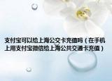 支付宝可以给上海公交卡充值吗（在手机上用支付宝微信给上海公共交通卡充值）