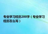 专业学习经历200字（专业学习经历怎么写）