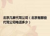 北京几家代驾公司（北京有那些代驾公司电话多少）