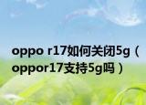 oppo r17如何关闭5g（oppor17支持5g吗）