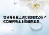 各省养老金上调方案何时公布 2022年养老金上调最新消息