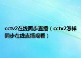 cctv2在线同步直播（cctv2怎样同步在线直播观看）