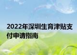 2022年深圳生育津贴支付申请指南