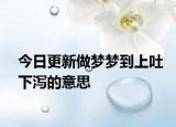 今日更新做梦梦到上吐下泻的意思